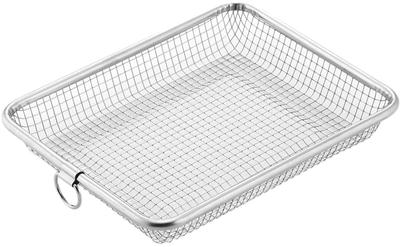 Shimomura Kihan Grill und Edelstahl-Toaster und Geschirrspüler zum Aufwärmen von Frittiertem und als Abtropfgestell im Grill DE Knusprige Pfanne, Korb, Sieb, Stahl, Sicher,