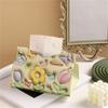 3d Visual Effect Flower Printed Tissue Box Ins Style Paper Napkin Case Cute Pu Leather Home Car Paper Storage Boxes Girls Gifts