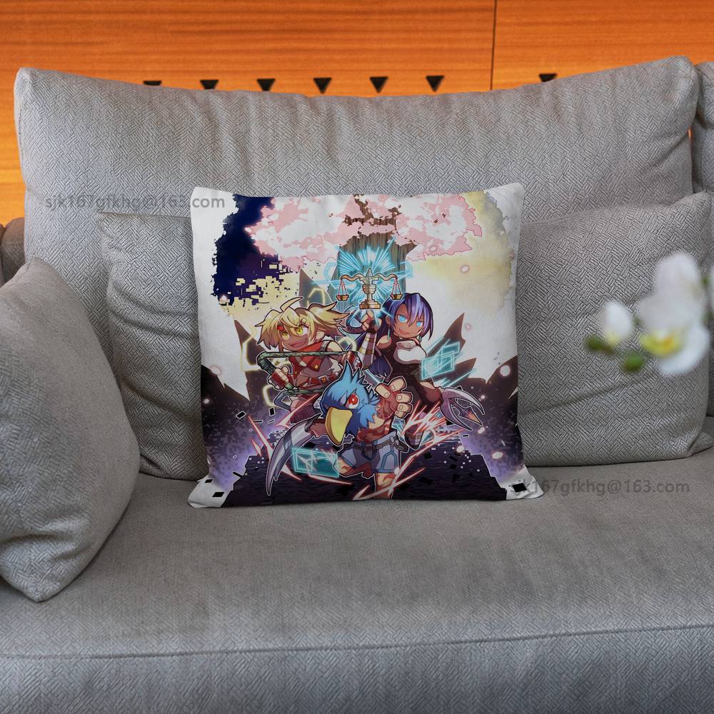 Anime Shangri-La Frontier Pillow Case Anti-dustmite Pillowcase Invisible zipper silky short plush Sofa cushion cover