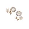 Luxury Cat's Eye Flower Zircon Earrings for Women - Exquisite & Shiny