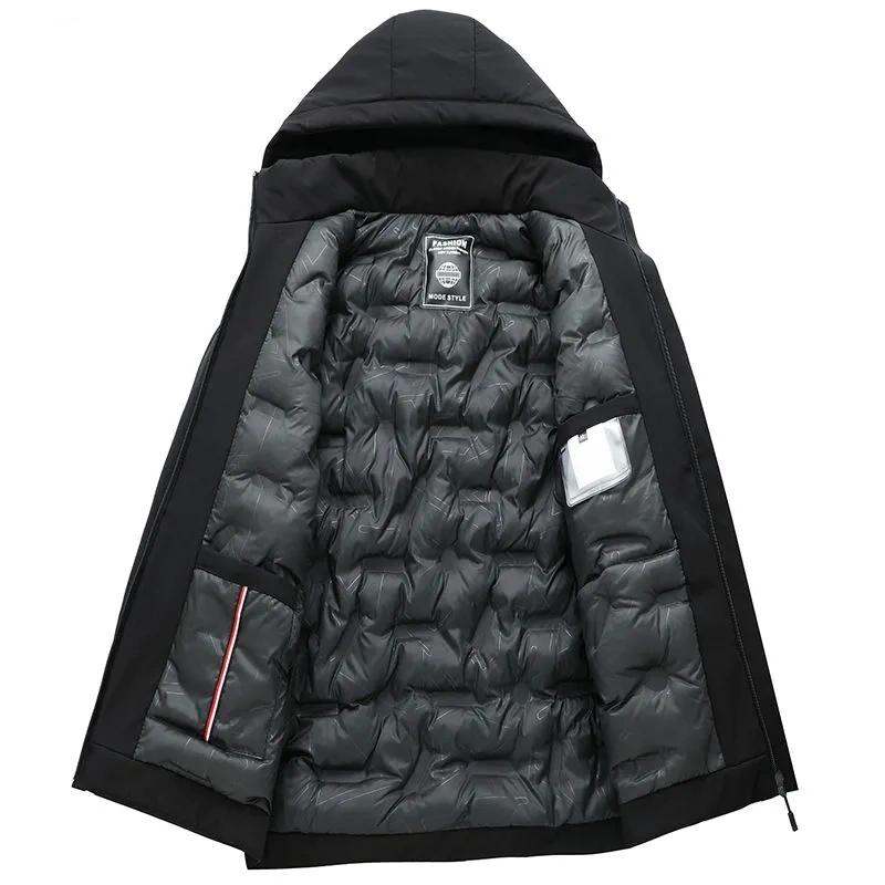 Men's Padded Autumn Winter Down Jacket - Business Casual, Warm & Cold-Proof Dad's Coat