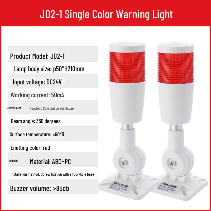 Multi-Tier LED Signal Tower with Foldable 24V Audible and Visual Alarm
