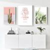 Plant Leaves Light Shadow Home Decoration Painting Waves Living Room Canvas Painting Rose Gold Text Simple Wall Poster Bedroom