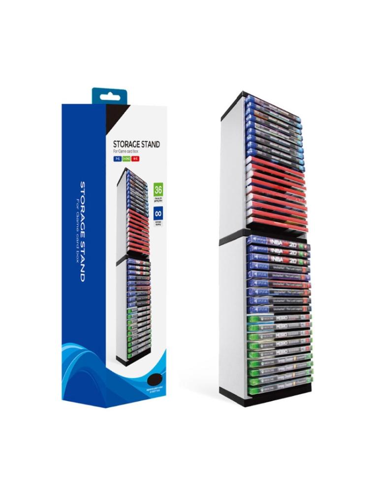 Torre de Armazenamento de Discos de Jogos para Estojo Suporte para Console de Jogos Capacidade Máxima 36 Discos de Jogos Acessórios