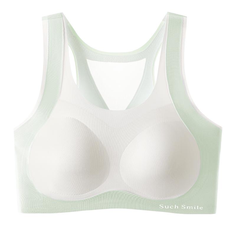 Seamless Ice Silk Sports Bra for Teen Girls - Shockproof & Breathable 90A