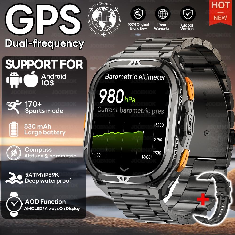 New GPS Smart Watch 10ATM Waterproof Built-in Dual-band GNSS Compass Military Sport Smartwatch Men  New