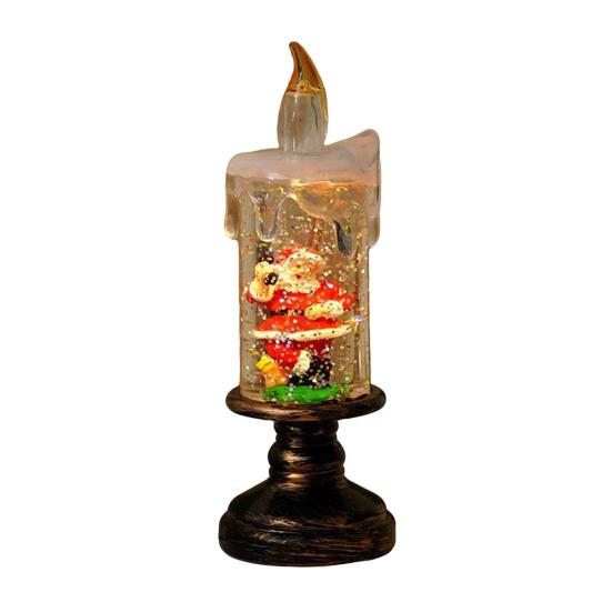 Christmas Flameless LED Candles Battery Operated Santa Snow Decorative Lamp Home Porch Tabletop Party Decor