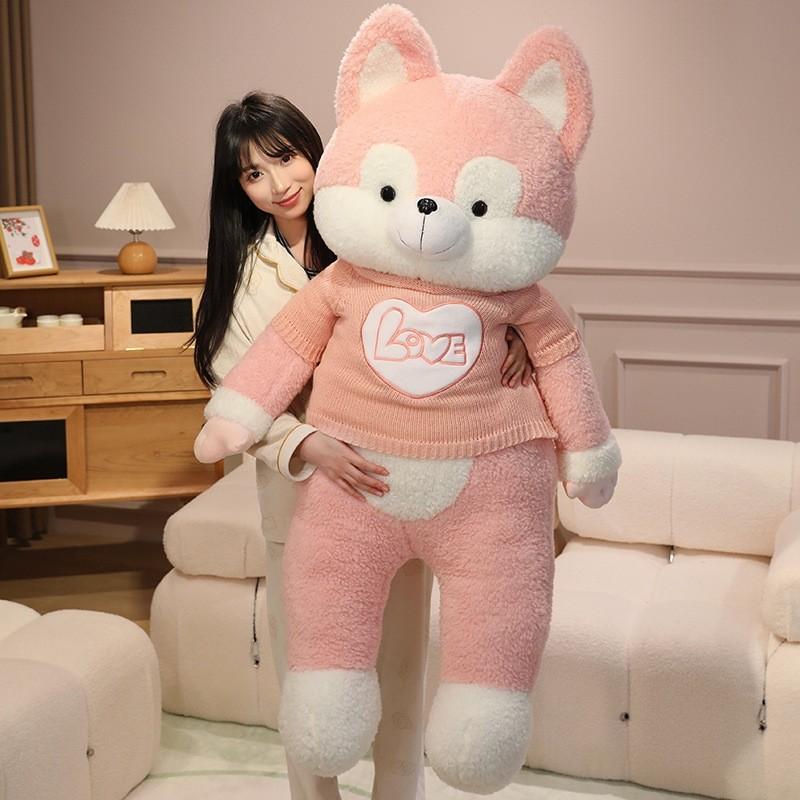 Dog Plush Husky Toy Pillow Animal Stuffed Doll Bedroom Decoration Kids Gift