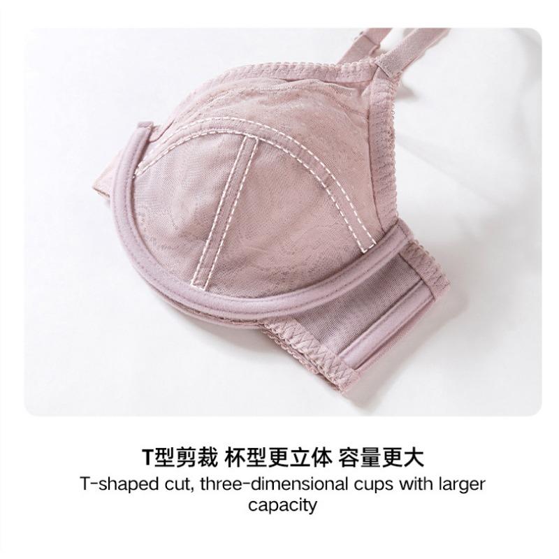 Women S French Lace Ultra Thin Cup T Back Plus Size Bra Soft Underwire Breathable
