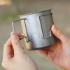 Water Kettle Portable  111ml Grade Titanium Pour Over Coffee Kettle Gooseneck Spout Folding Handle For Camping Hiking Travel
