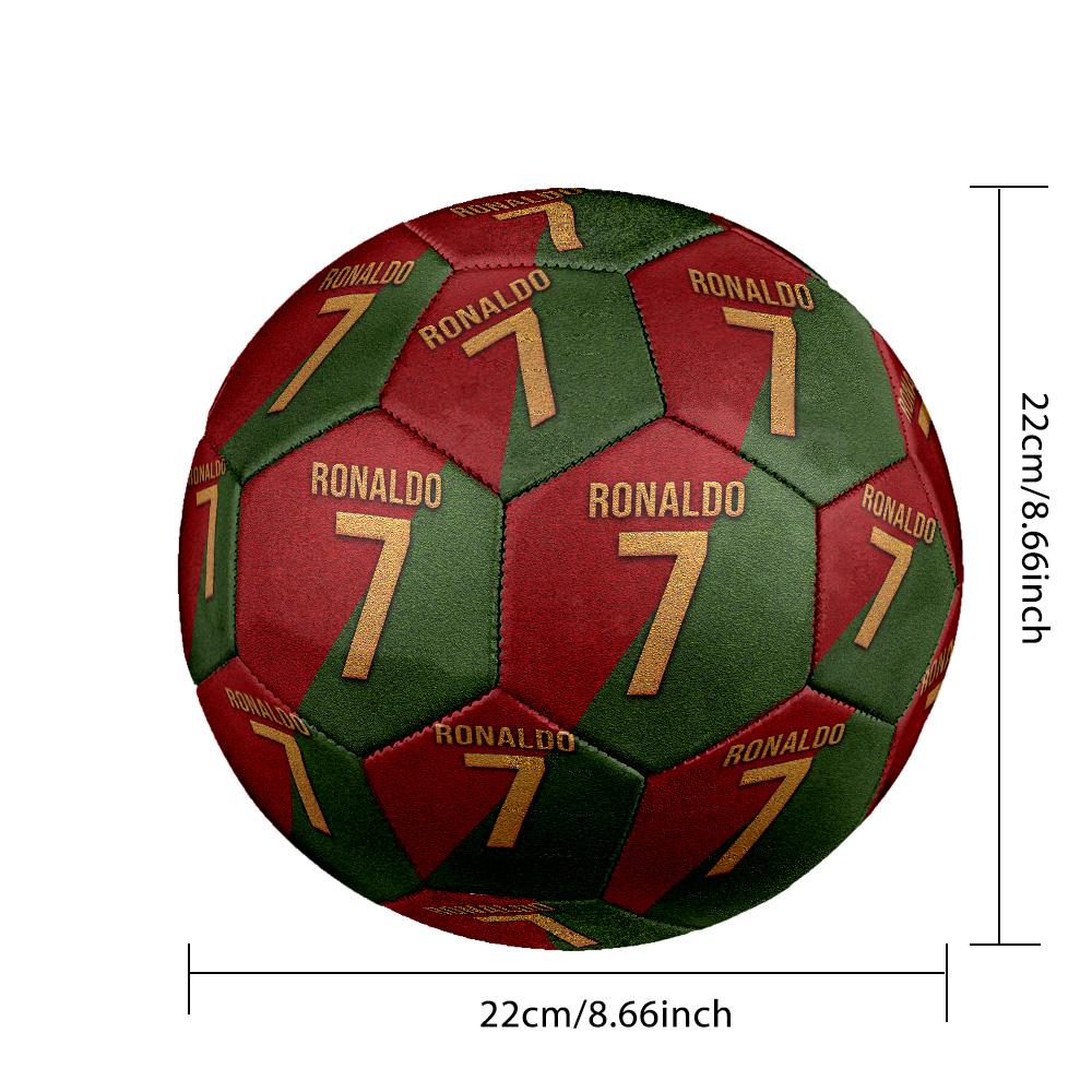 Ronaldo's Legendary Number 7 Size 5 Football Machine-Stitched Indoor/Outdoor Training and Matches Unique Gift for Soccer Lovers