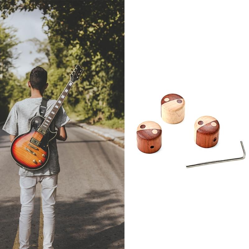 Wooden Volume Tone Control Knobs Electric Guitar Bass Knobs Potentiometer Cap Instrument Accessories Easy to Use