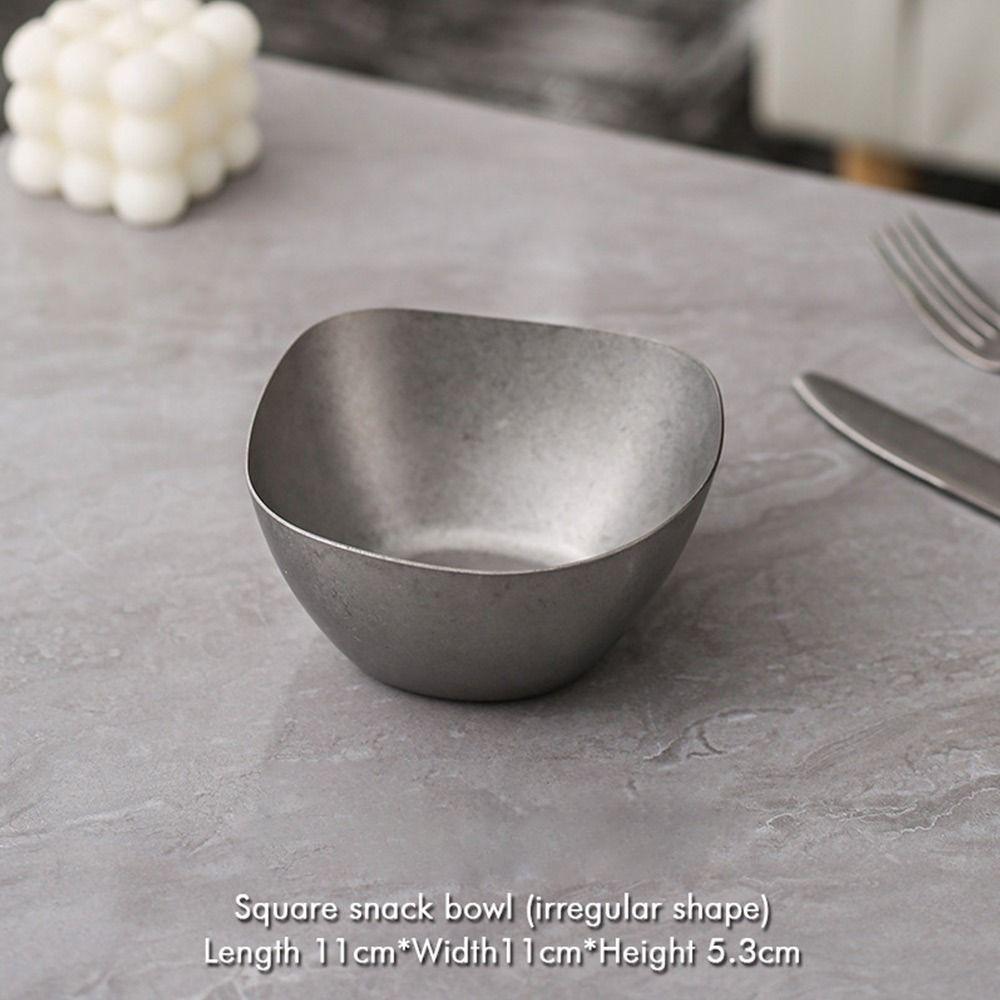 Plato de Cena Multifuncional de Metal Vintage Vajilla Irregular para Huesos Platos Retro para Comida Uso para Cenar