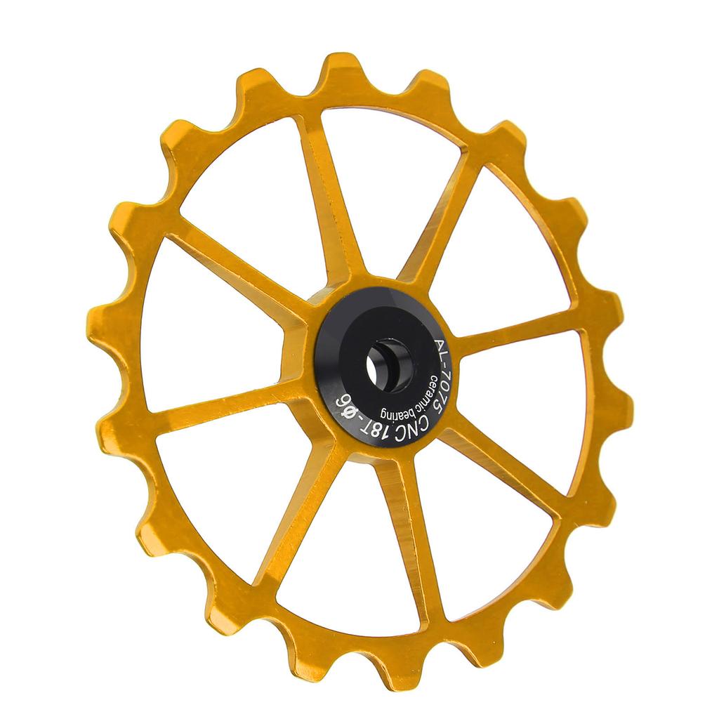 MEIJUN 18T Mountain Bike Ceramic Bearing Aluminum Alloy Rear Derailleur Pulley WheelGold