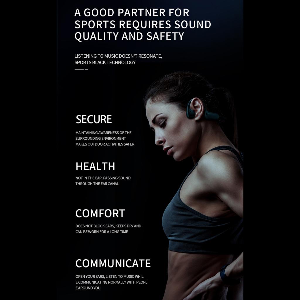 Wireless Sports Running B8 Bone Conduction BT Headphones No In Ear Ultra Long Standby