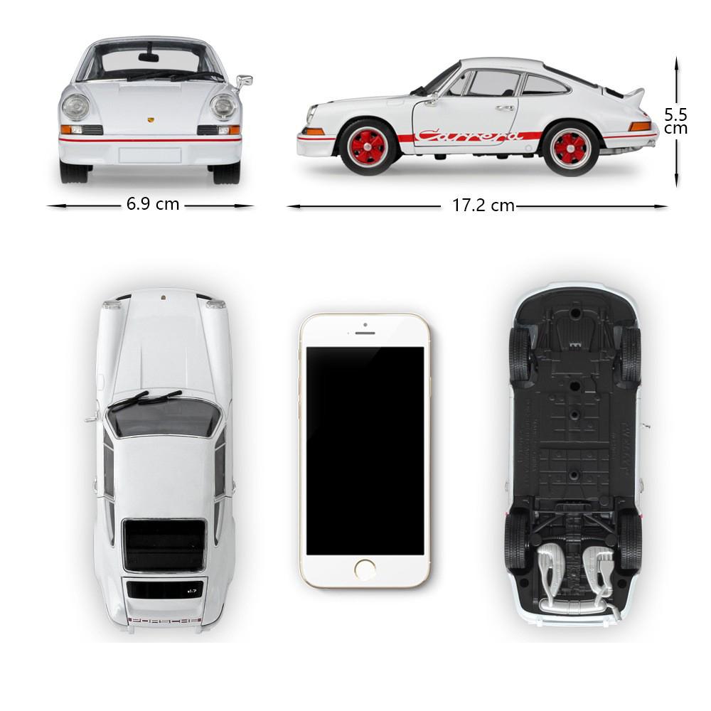 WELLY 1/24 Porsche 911 CARRERA RS 2.7 Alloy Scale Car Model Diecast Metal Static Collection Children Toy Car Vehicles Gift