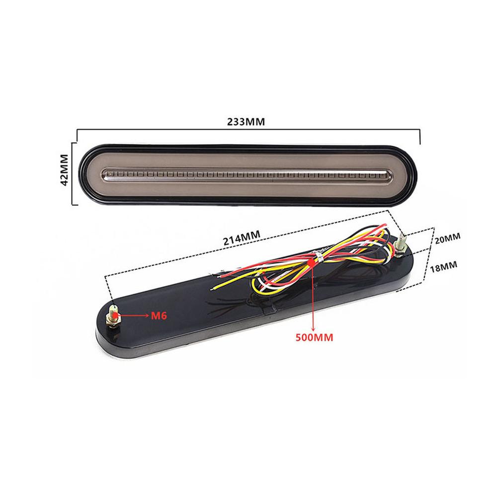 2x LED Trailer Truck Brake Light 3 In1 Neon Halo Ring Tail Brake Waterproof Stop Turn Light Sequential Flowing Signal Light Lamp