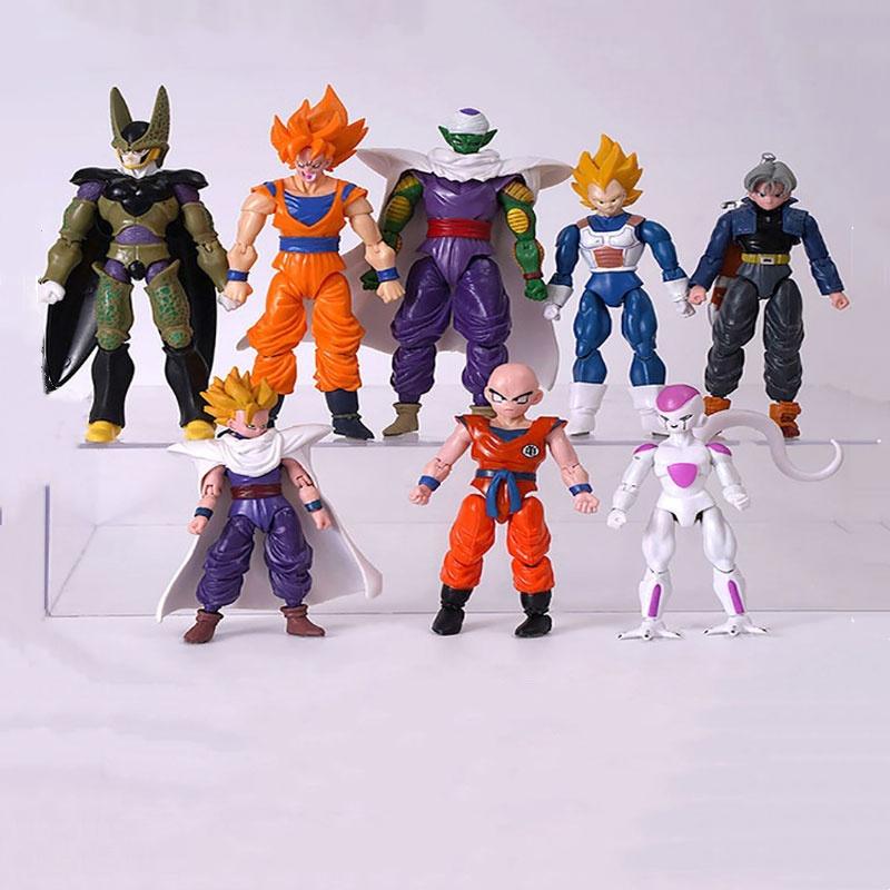 12-18CM Anime Dragon Ball Z Super Saiyan Son Goku Broly Vegeta Anime Action Figure Model Gifts Collectible Figurines for Kids