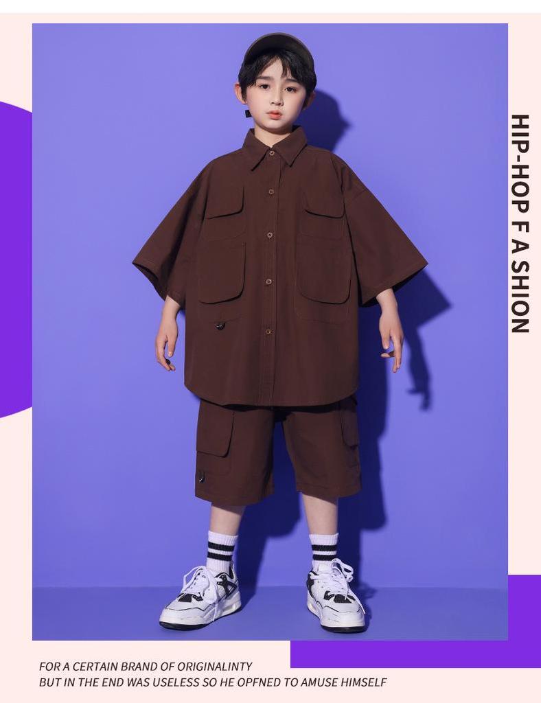 Girls' Hip-Hop Japanese Street Dance Costume - Children's Trendy Performance Outfit