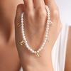 Personalized DIY Letter Name Pendant Imitation Pearl Necklace For Women Elegant Summer Party Jewelry Mama Gift Stainless Steel