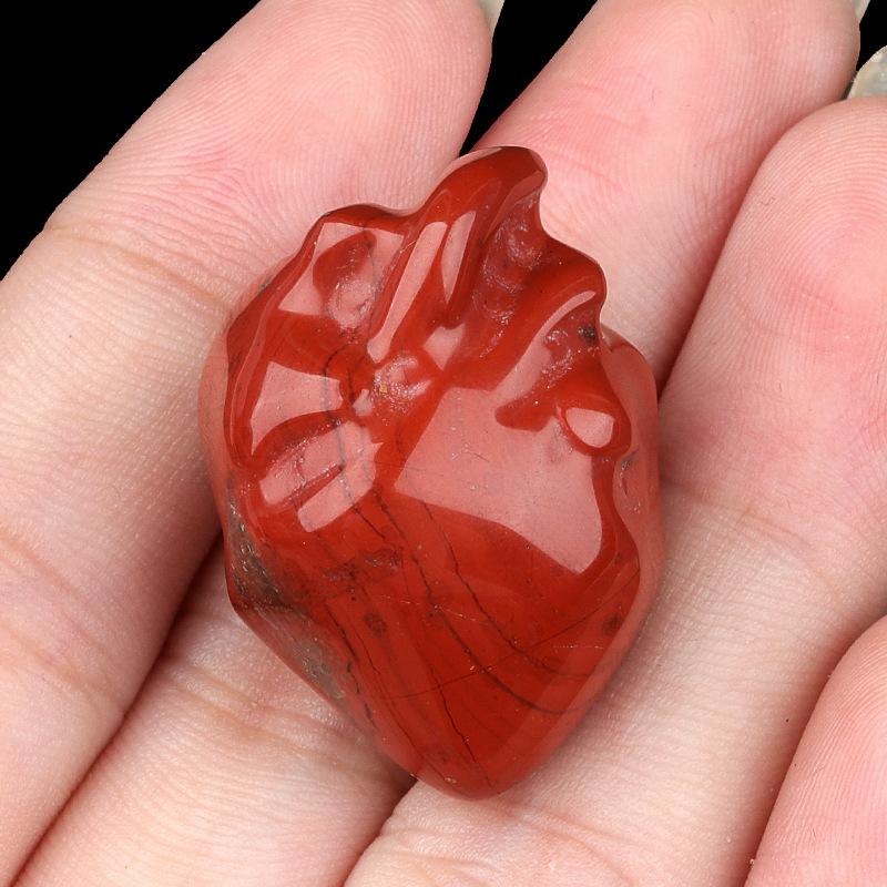 1pc Mini Heart Model Statue Natural Stone Amethyst Opal Tiger Eye Love Christmas Decor