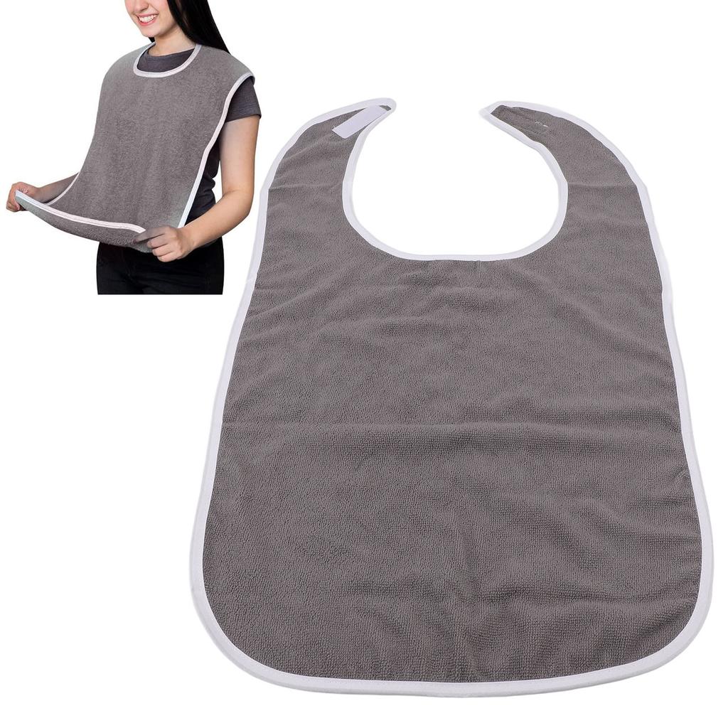 Adult Bib   Hook and   Machine Washable Senior Dining Clothing Protector for Eating Nursing Homes