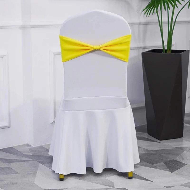 Spandex High Quality Chair Sash Fit All Chairs With Decorative Ready Made Bow Tie Knot Ideal for Wedding and Event Decoration