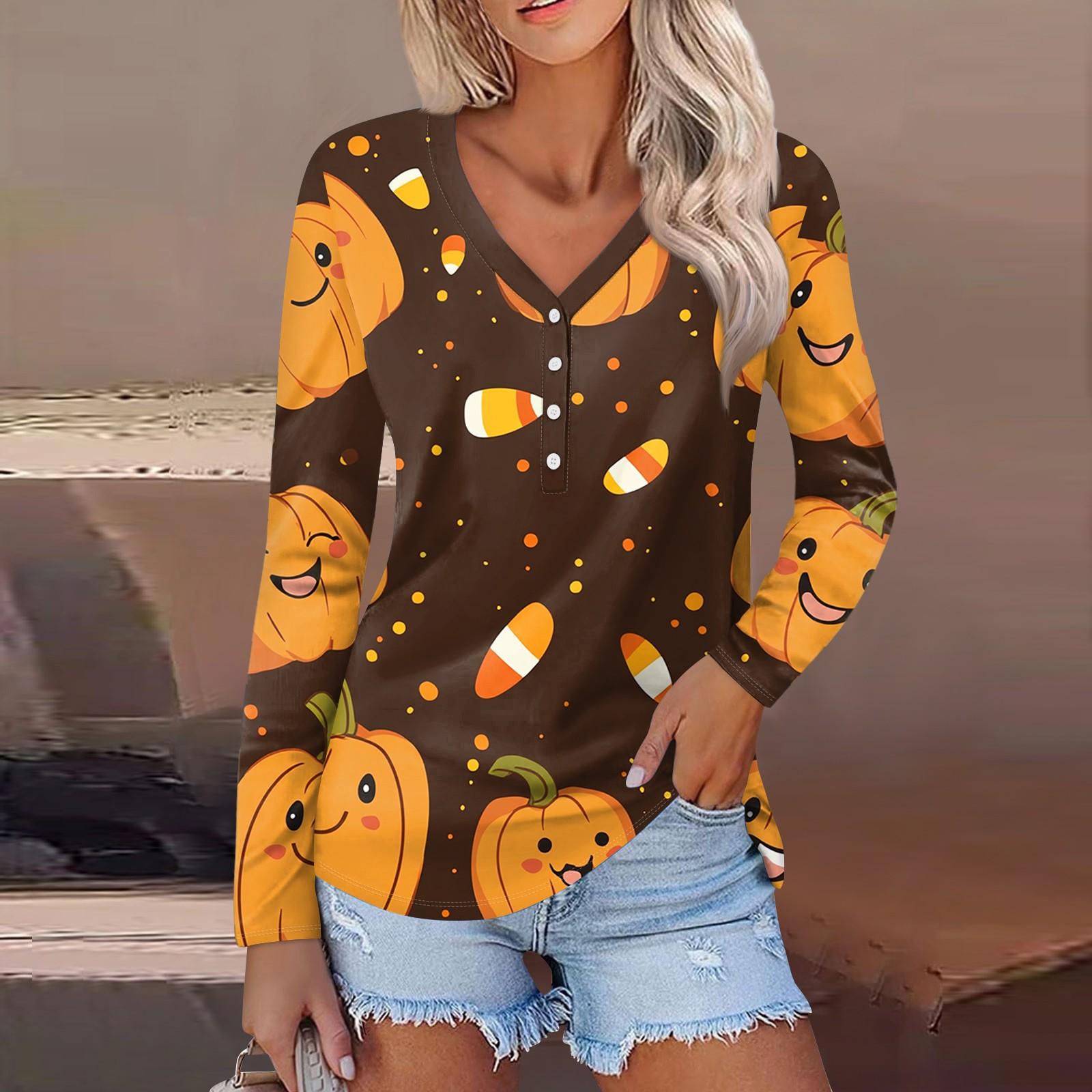 

Женская мода повседневная блузка с длинным рукавом и круглым вырезом XL оранжевый