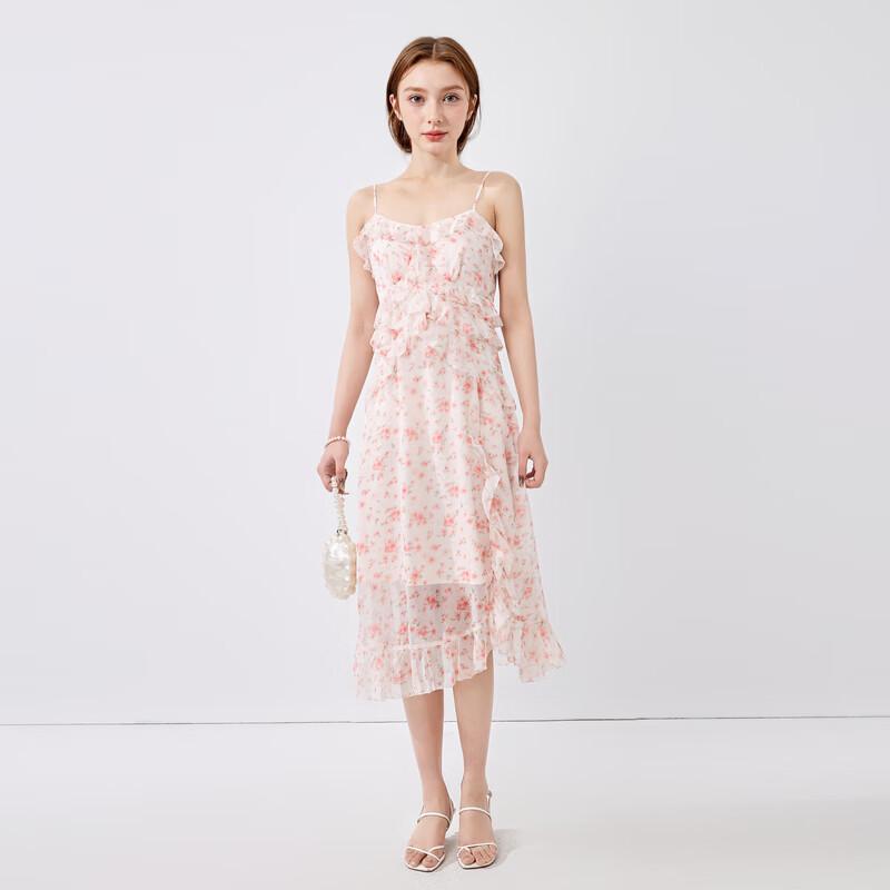 Fairy Ruffle Floral Chiffon Camisole Dress