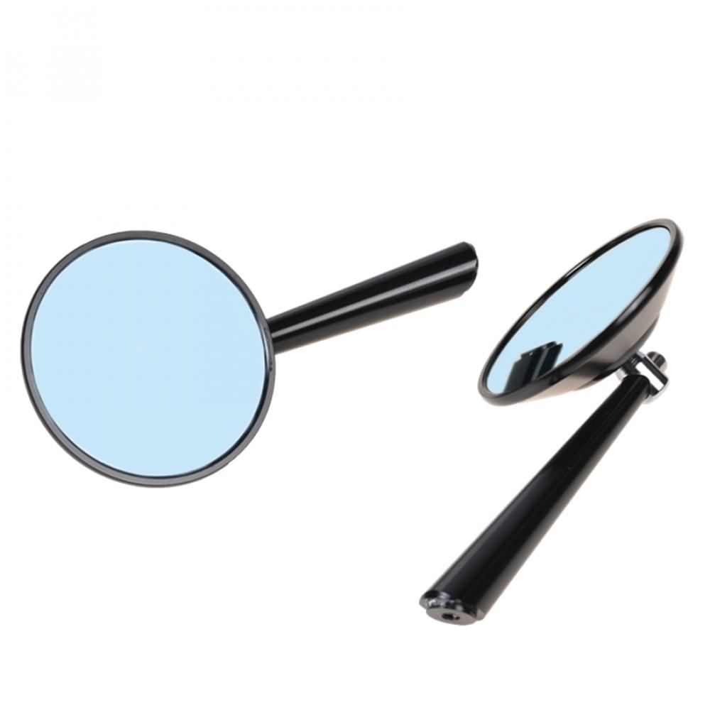 2X 81.5Mm Motorcycle Rear View Mirror Side Mirror Anti-Glare Blue Cnc Aluminum