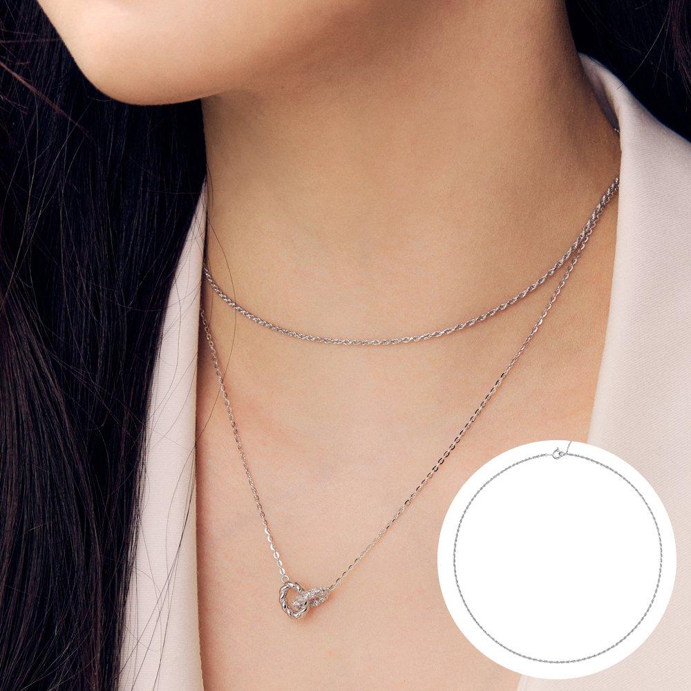 

[Rosemont] Silver Chain Necklace Tangle Ra25B28T