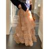 Vintage Puff Cake Gauze Long Skirt