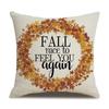 Thanksgiving Linen Pillowcase Autumn Pumpkin Print Pillow Cushion Cover