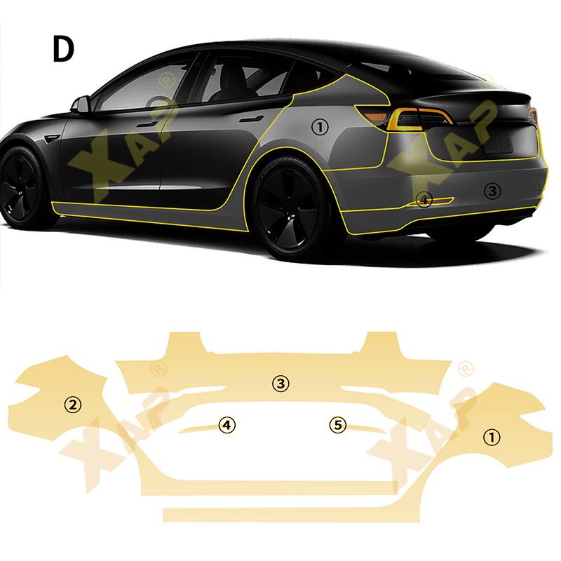 Tsela Model 3 Transparent TPU Protective Film: Anti-Yellowing, Anti-Scratch, Anti-Fouling, Self-Healing.