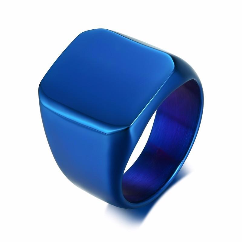 Bague chevalière Pinky pour hommes, bracelet orné en acier inoxydable, bijoux masculins