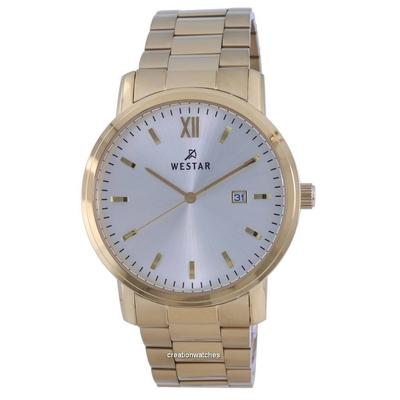 Silver Dial Gold Tone Stainless Steel Quartz 50245 GPN 102 Men's Watch