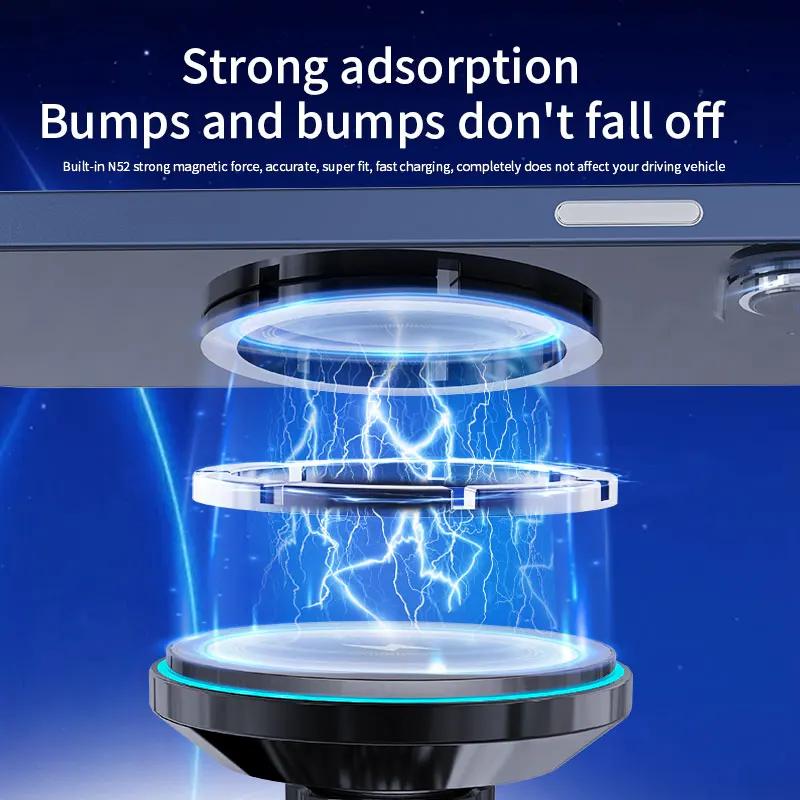 Wireless Charge Stand Air Vent Chip Phone Holder Car Fast Charging for MagSafe Charger For iPhone 17 16 15 14 13 Pro Max Samsung