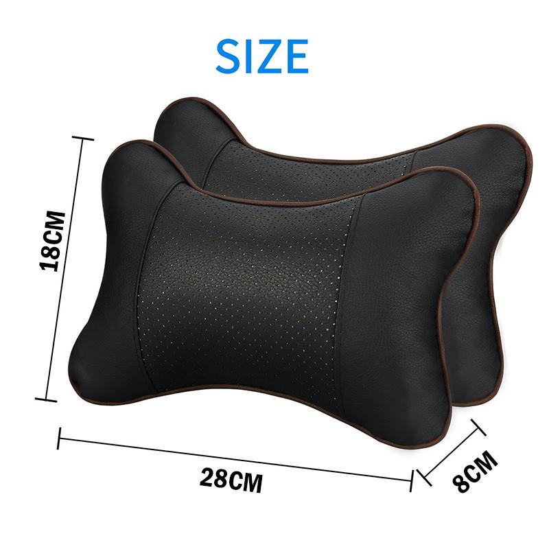Four Seasons Universal Car Nackkuddar på båda sidorna PU Läder Pack Nackstöd för huvudet smärtlindring fylld fiber