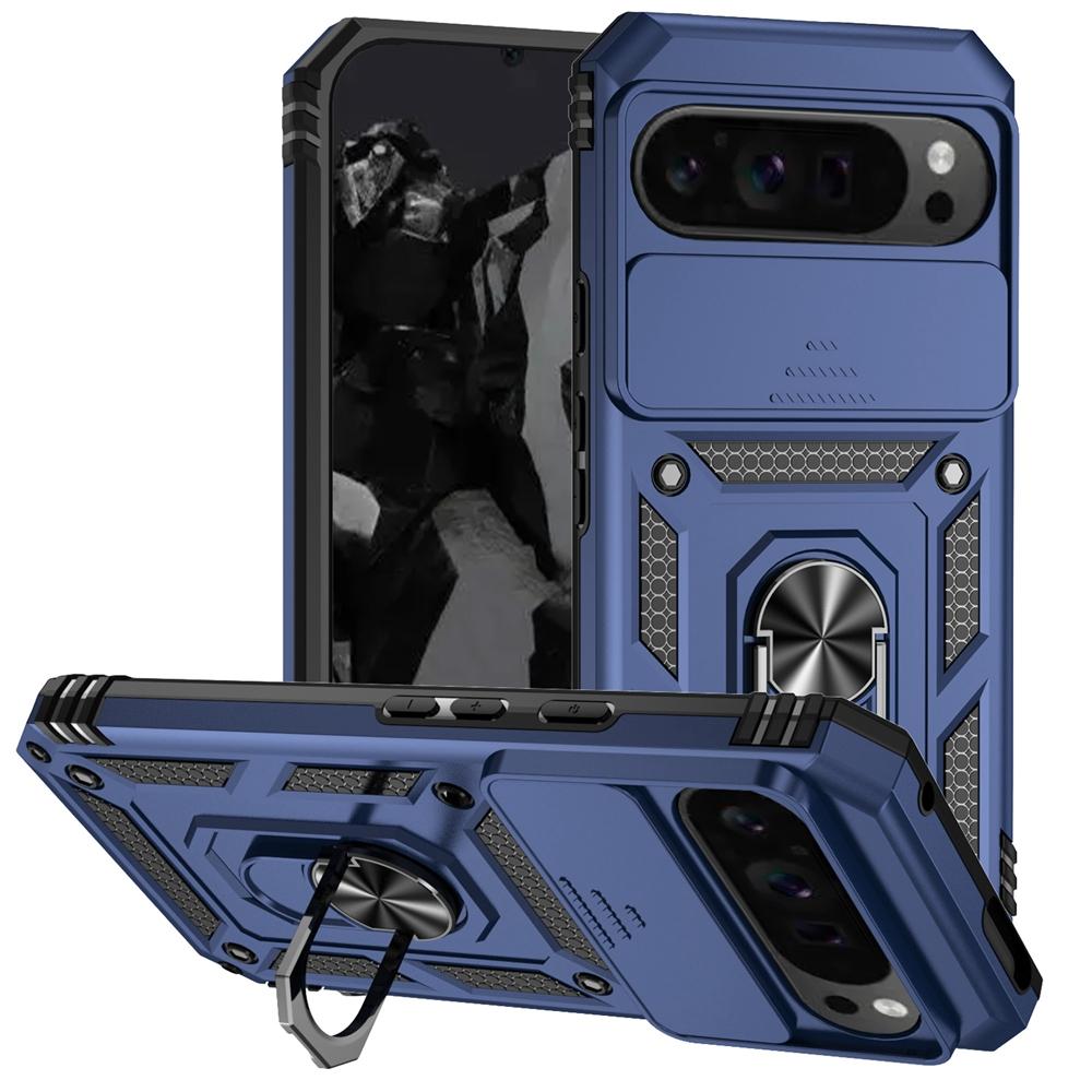 Capa Armadura à Prova de Choque Para Google Pixel 6 7 8 9 10 Pro XL 5G Capa Protetora de Lente Deslizante Para Pixel 6A 7A 8A 9A Capa com Suporte de Anel