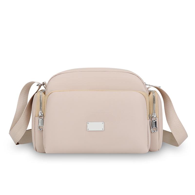 Borsa da donna Borse in nylon impermeabile Borsa a tracolla a tracolla multifunzionale alla moda di colore puro Borsa a tracolla casual di grande capacità