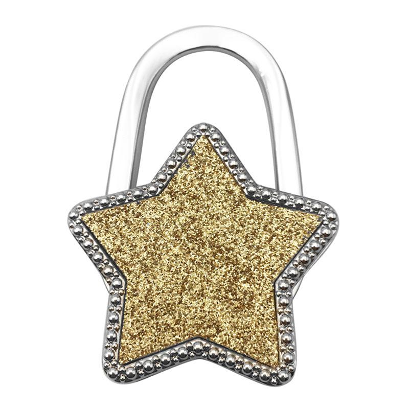 1 Stück Kreativer Taschenhaken Glänzend Faltbar Zinklegierung Stern Tischkante Handtaschenhalter