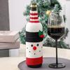 Christmas Wine Sweater Cover Handmade Knitted Cartoon Santa Snowman Reindeer Bottle Sleeve for Winter Dining Table Decoration