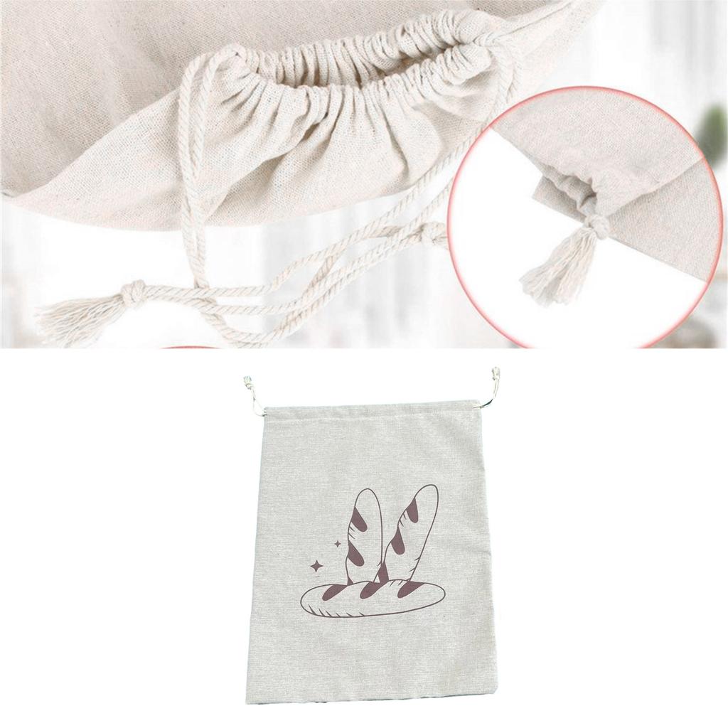 Practical Drawstring Linen Bread Bags Sustainable and Breathable Packaging Pouch Perfect for Bread Fruits and Snacks