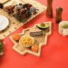 New Wooden Tray Christmas Tableware Dried Fruit Snacks Multi Grid Wooden Plates Home Fruit Plates Restaurant Fast Food Plates
