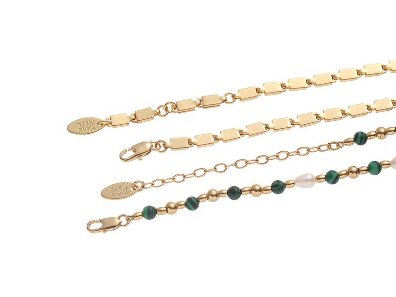 French Retro Royal Court Style Zircon & Pearl Necklace with Natural Stone Clavicle Chain