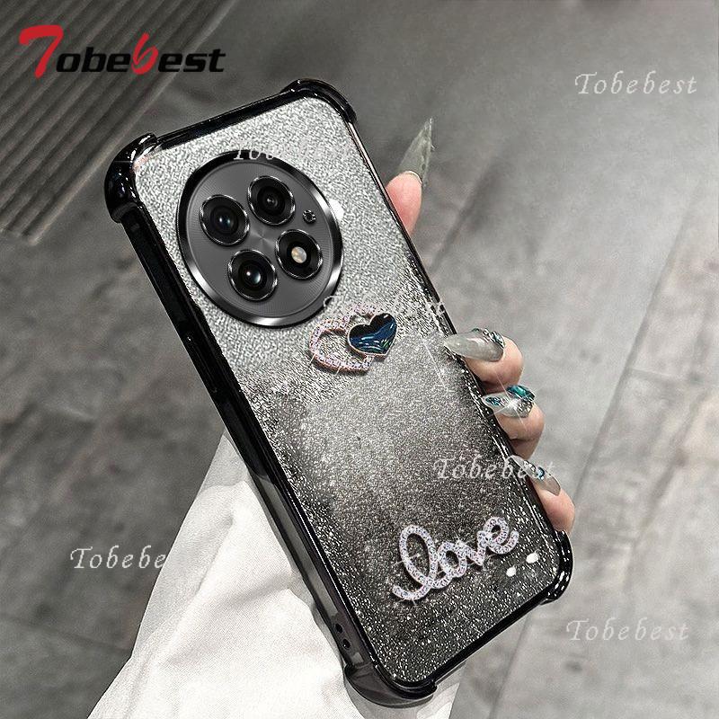 3D Love Shockproof Glitter Plating Bead Bracelet Case for OnePlus 13 13T 12 11 ACE 5 3 2 Pro Silicone Cover