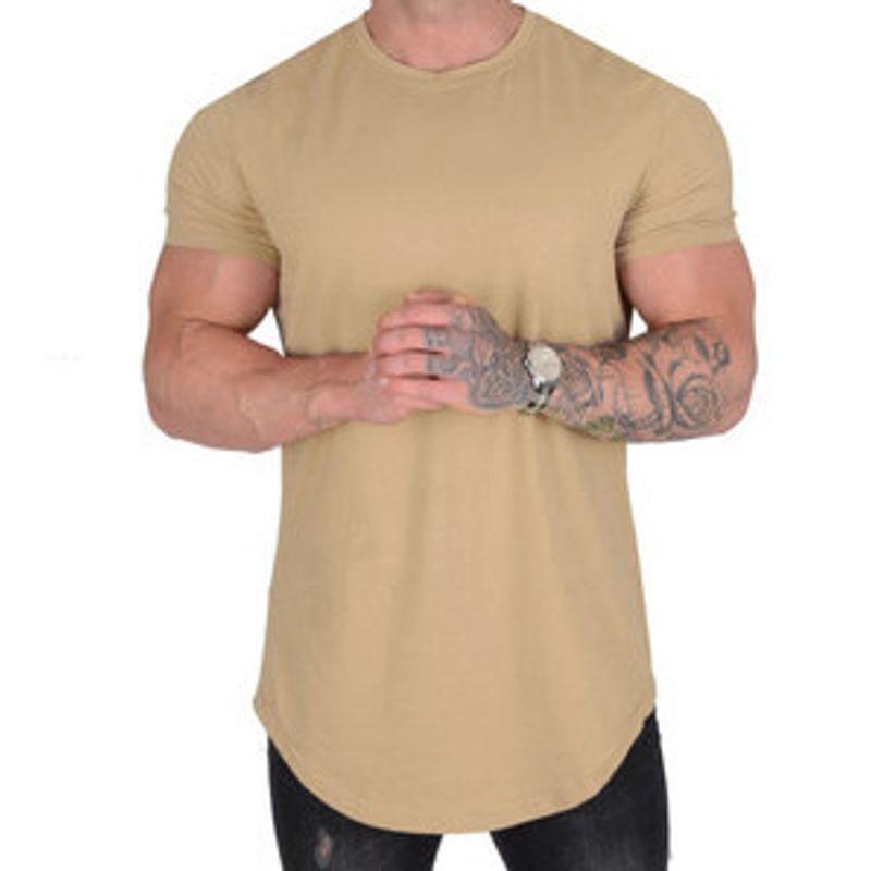 High Street European and American Men's Muscle below the Hip Brother Short Sleeve T-shirt