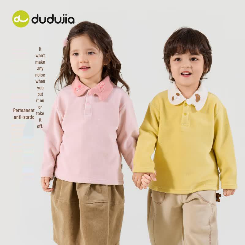 Kids' Autumn Long-Sleeve Doll Collar T-Shirt