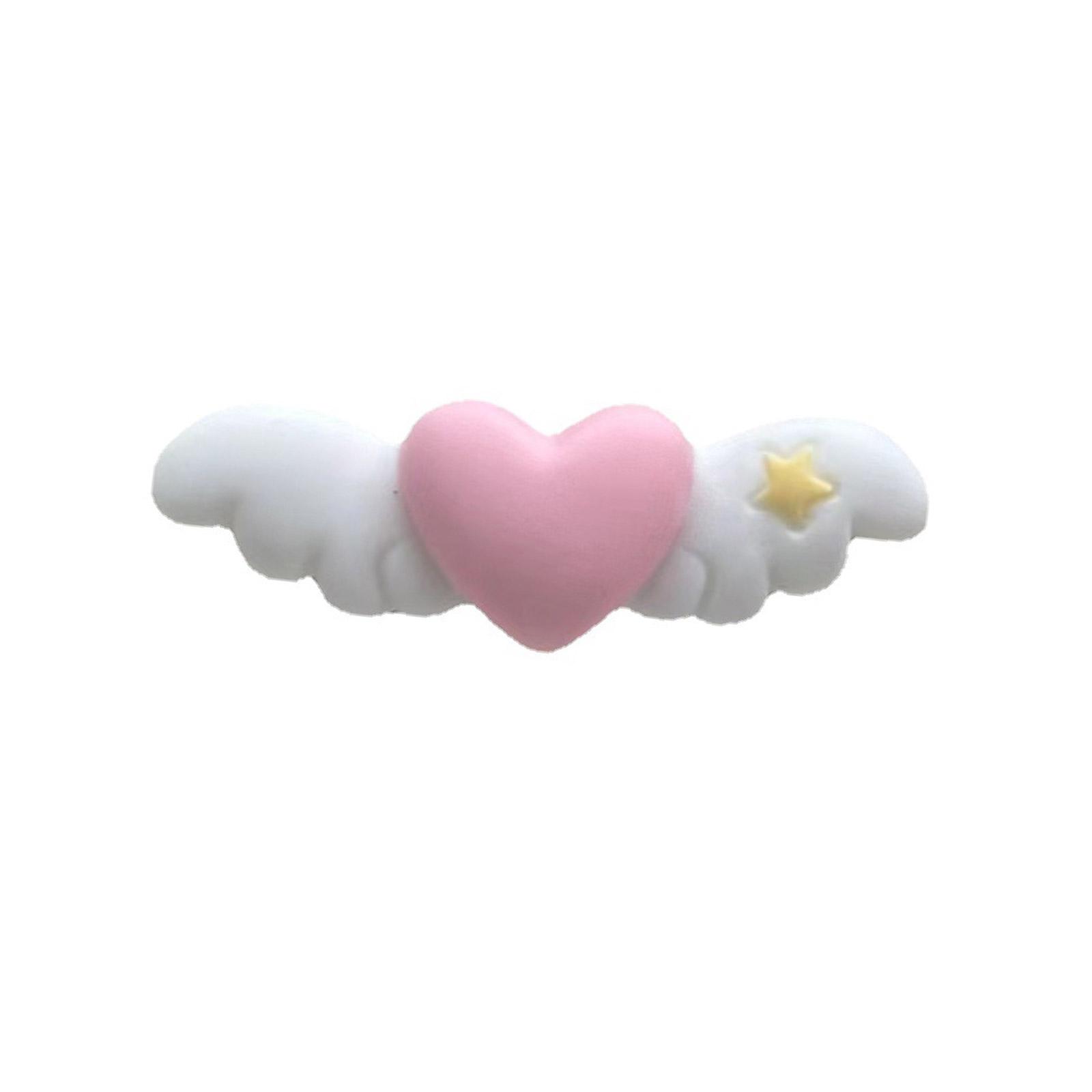 

Cute Heart Wing Shape Hairpins Hot Girls Duckbill Matte Hair Clip Spring Summer Y2k Ponytail Bang Hair Clip for Woman белый