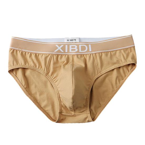 

Soutong Men Briefs Solid Color U Convex Trendy Low Waist Stretchy Underpants for Daily Wear L хакі